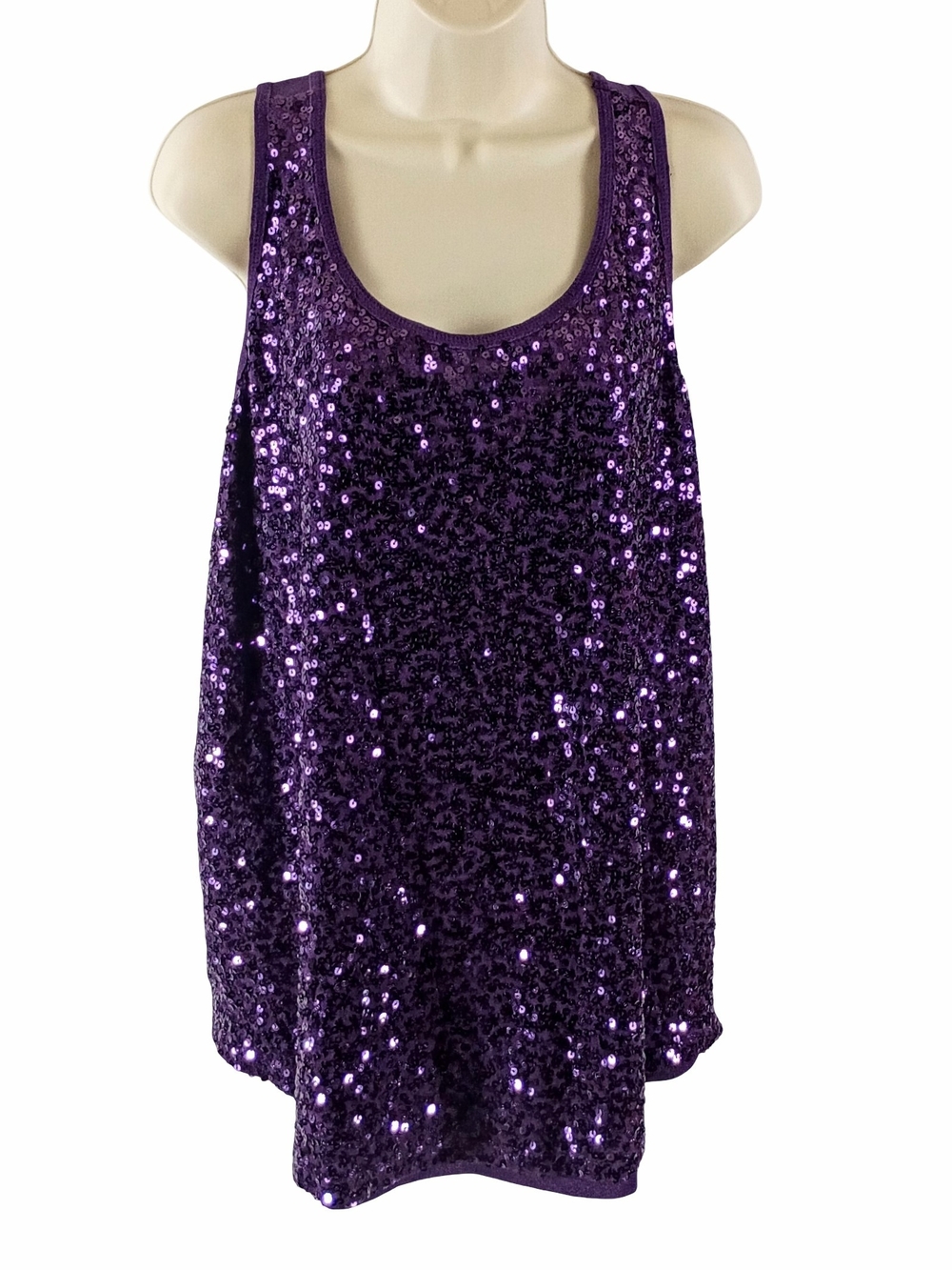 Lane Bryant Purple Sequin Tank